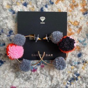 NWT Anthro BaubleBar Pompom Hoop Earrings